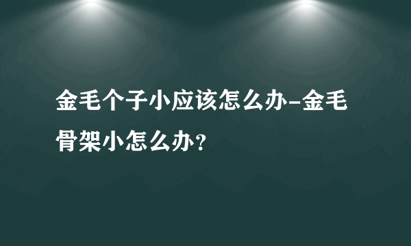 金毛个子小应该怎么办-金毛骨架小怎么办？