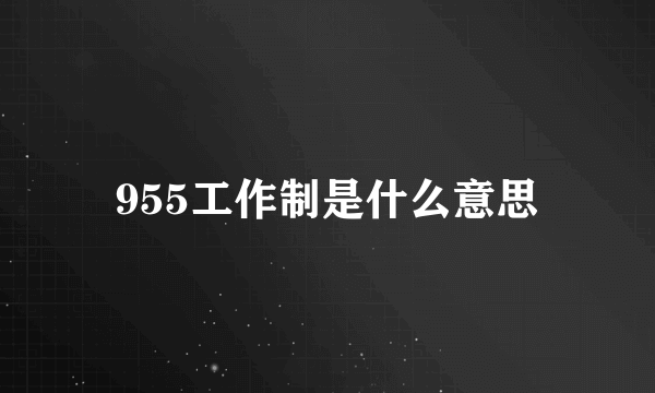 955工作制是什么意思