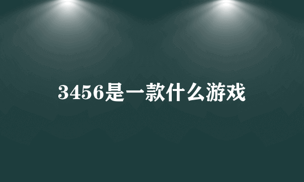 3456是一款什么游戏