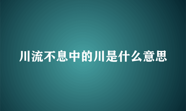 川流不息中的川是什么意思