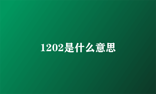 1202是什么意思