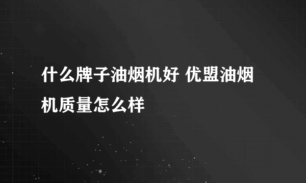 什么牌子油烟机好 优盟油烟机质量怎么样