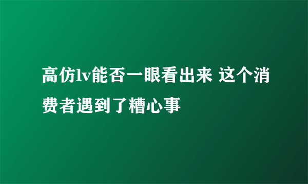 高仿lv能否一眼看出来 这个消费者遇到了糟心事