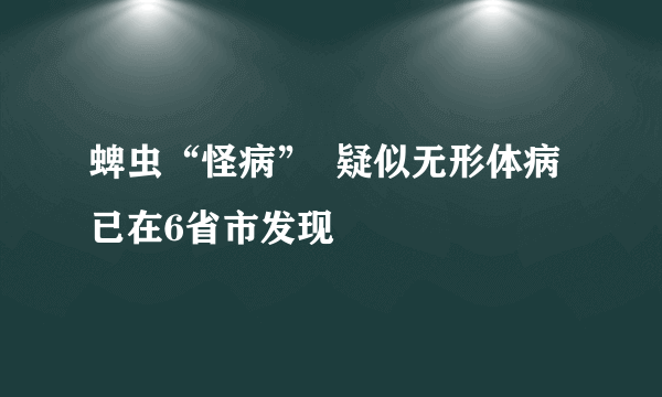 蜱虫“怪病”  疑似无形体病已在6省市发现