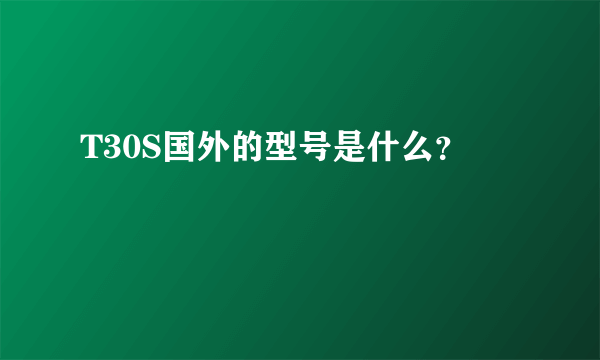 T30S国外的型号是什么？