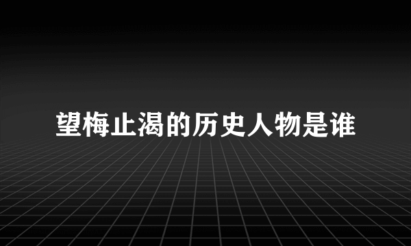 望梅止渴的历史人物是谁