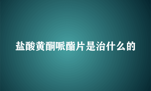 盐酸黄酮哌酯片是治什么的