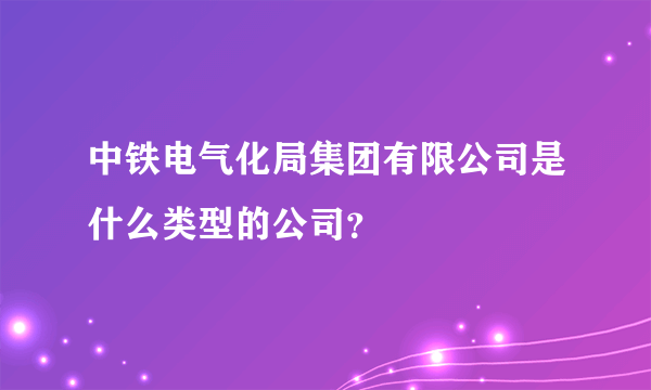 中铁电气化局集团有限公司是什么类型的公司？