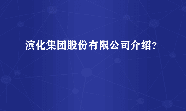 滨化集团股份有限公司介绍？