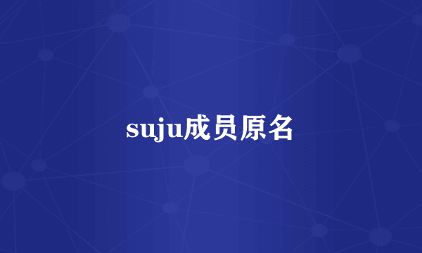 suju成员原名