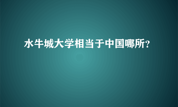 水牛城大学相当于中国哪所？