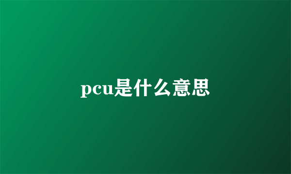 pcu是什么意思