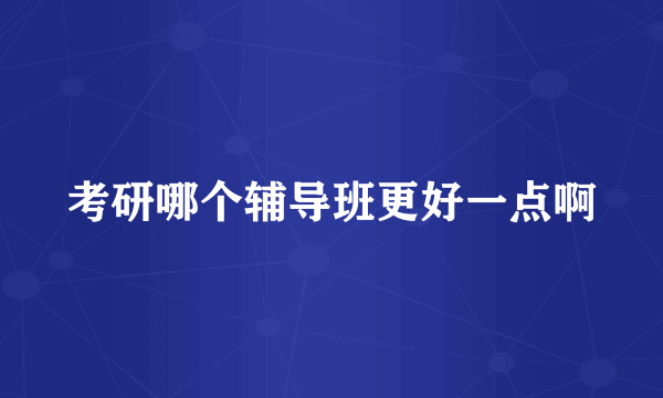 考研哪个辅导班更好一点啊