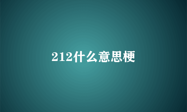 212什么意思梗