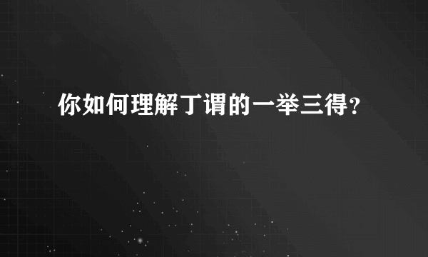 你如何理解丁谓的一举三得？