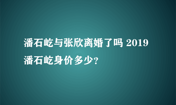 潘石屹与张欣离婚了吗 2019潘石屹身价多少？