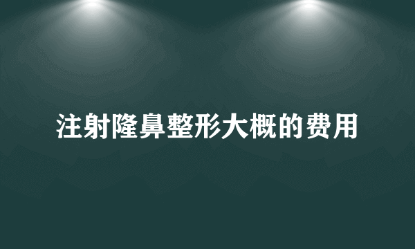 注射隆鼻整形大概的费用