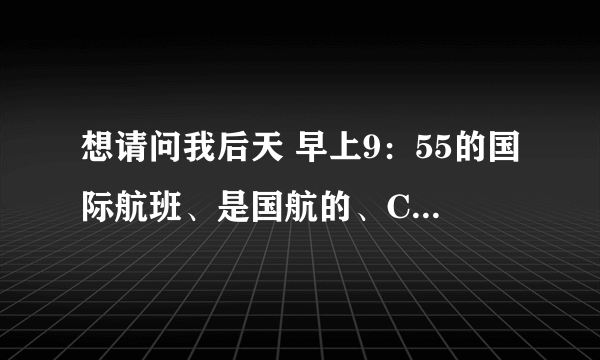 想请问我后天 早上9：55的国际航班、是国航的、CA929 上海浦东国际机场...