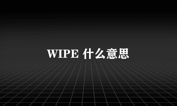 WIPE 什么意思