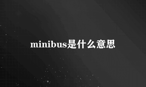 minibus是什么意思