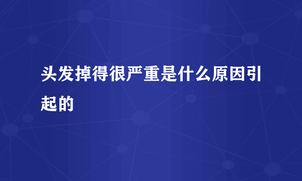 头发掉得很严重是什么原因引起的