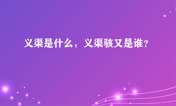 义渠是什么，义渠骇又是谁？