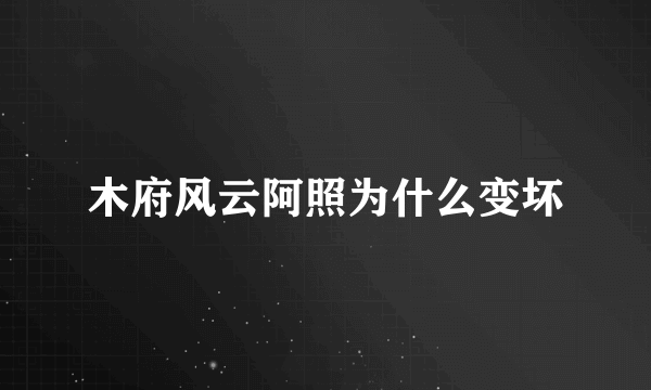 木府风云阿照为什么变坏