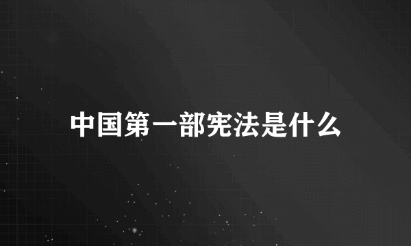 中国第一部宪法是什么