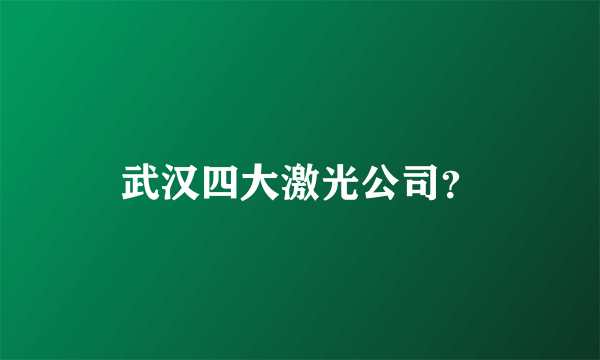 武汉四大激光公司？