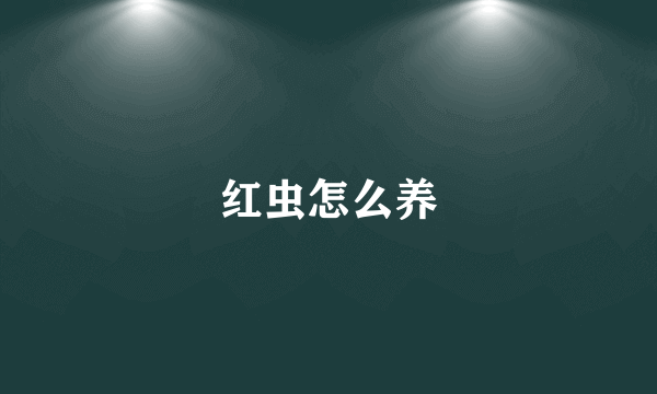 红虫怎么养