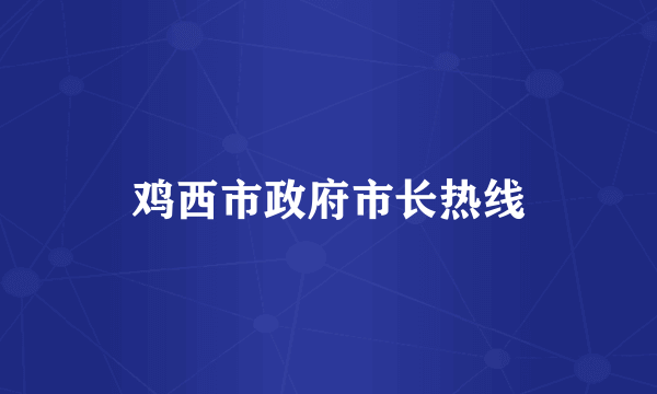 鸡西市政府市长热线