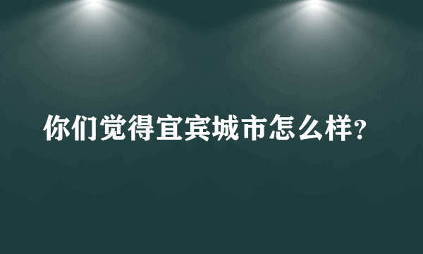 你们觉得宜宾城市怎么样？