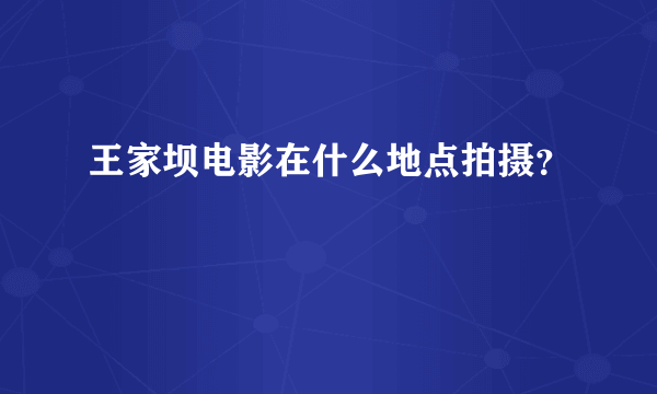 王家坝电影在什么地点拍摄？