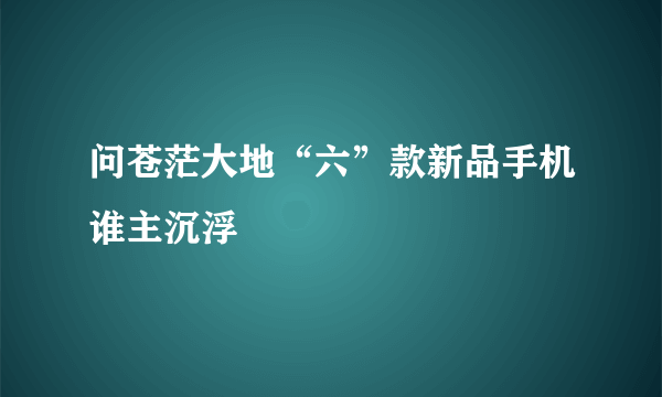 问苍茫大地“六”款新品手机谁主沉浮