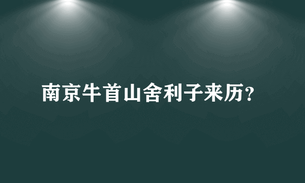 南京牛首山舍利子来历？