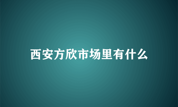 西安方欣市场里有什么