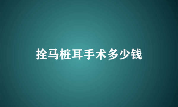 拴马桩耳手术多少钱