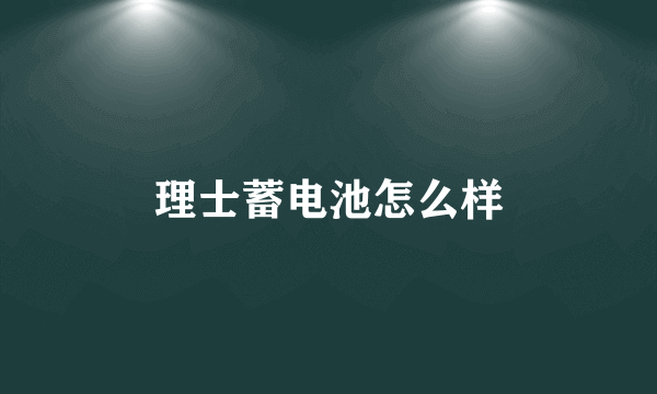 理士蓄电池怎么样