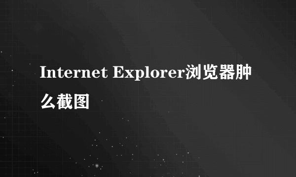 Internet Explorer浏览器肿么截图