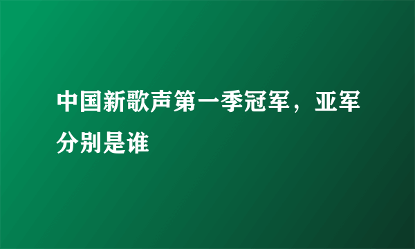 中国新歌声第一季冠军，亚军分别是谁