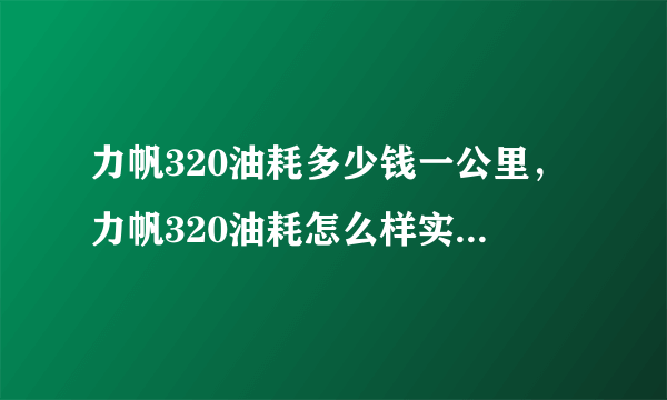 力帆320油耗多少钱一公里，力帆320油耗怎么样实际多少?