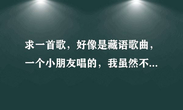 求一首歌，好像是藏语歌曲，一个小朋友唱的，我虽然不懂什么意思，但是整首歌听上去很催泪。跪求大神。