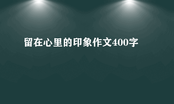 留在心里的印象作文400字