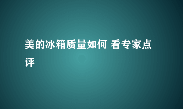 美的冰箱质量如何 看专家点评