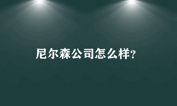 尼尔森公司怎么样？