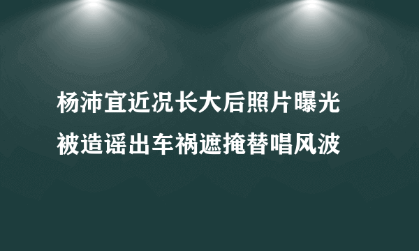 杨沛宜近况长大后照片曝光 被造谣出车祸遮掩替唱风波