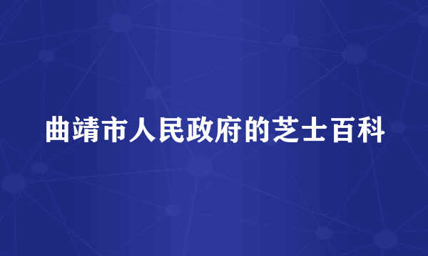 曲靖市人民政府的芝士百科