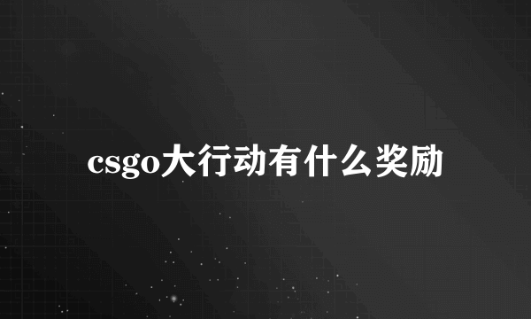 csgo大行动有什么奖励