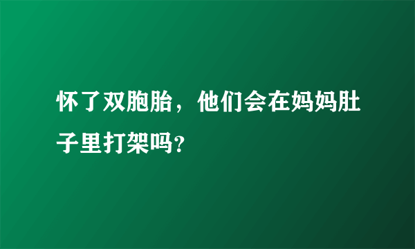 怀了双胞胎，他们会在妈妈肚子里打架吗？