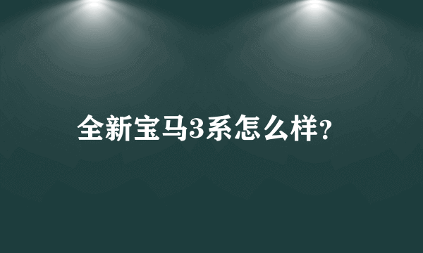 全新宝马3系怎么样？